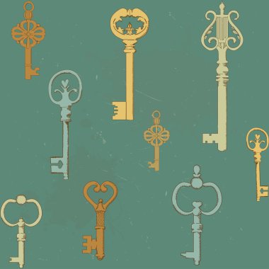 vintage tuşları ile Seamless Modeli.