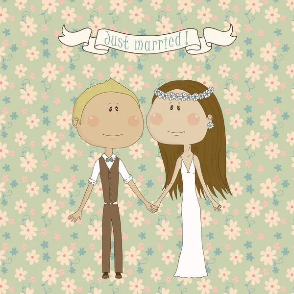 Linda pareja de boda — Vector de stock