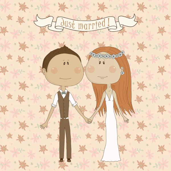 Pretty wedding couple — Stock Vector