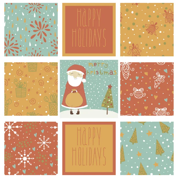 Set of christmas patterns — Stock Vector