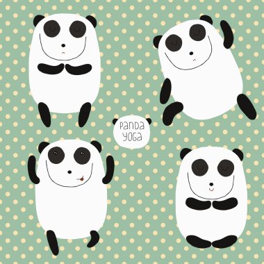 Panda yoga yapıyor.