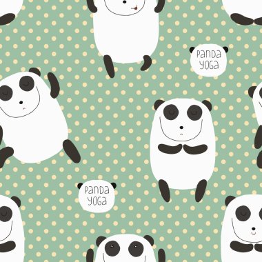Panda yoga yapıyor.