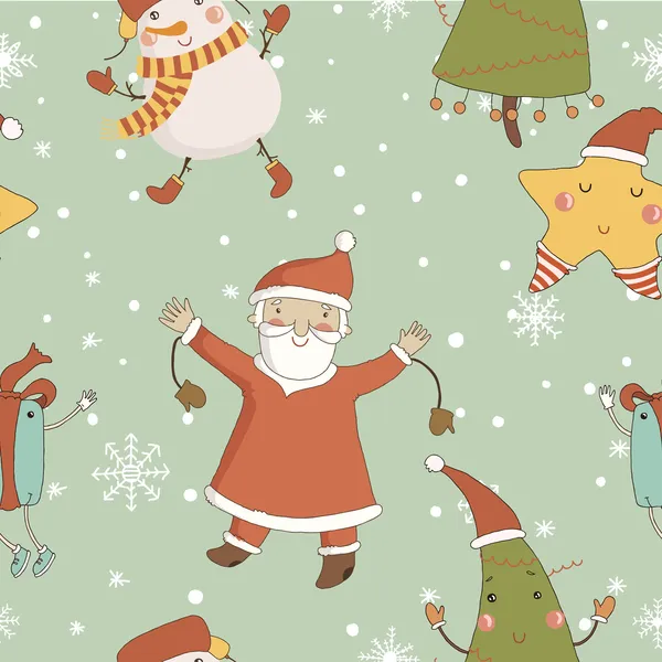 Cartoon patroon met Kerstmis tekens. — Stockvector