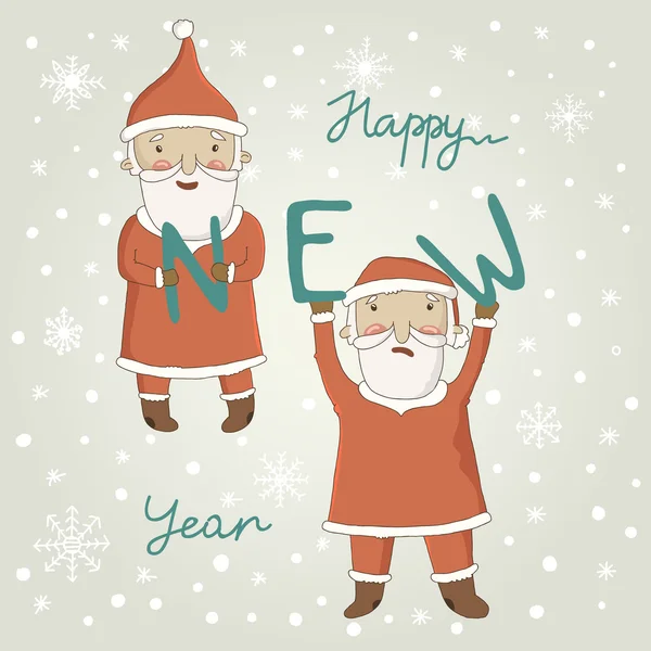 Christmas greeting card with Santa Claus — Stock Vector