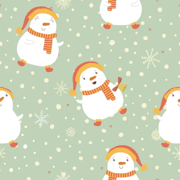 Christmas background with a snowman. — Stock Vector