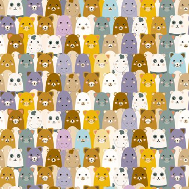 Dikişsiz karikatür hayvanlar desen