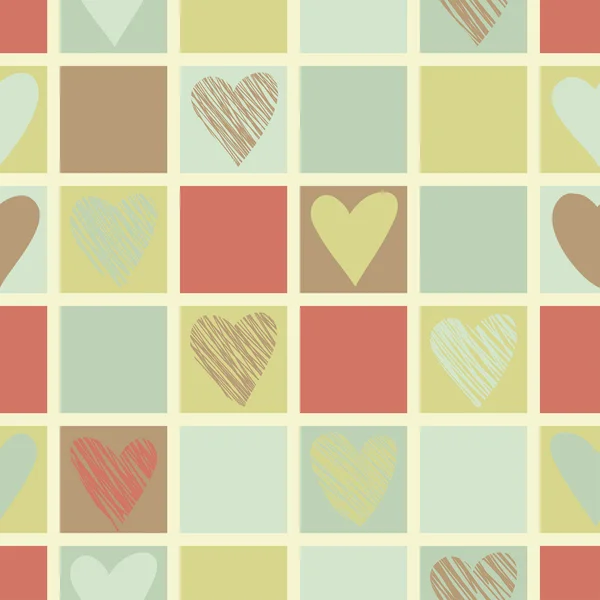 Vintage Hearts seamless pattern. — Stock Vector