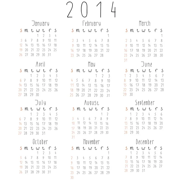 Schattig vector kalender — Stockvector