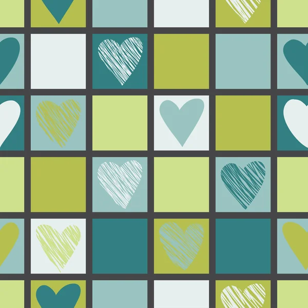 Vintage Hearts seamless pattern. — Stock Vector