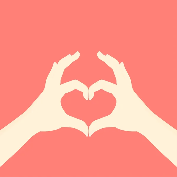 Heart shape hand. Valentine's card. — Stock Vector