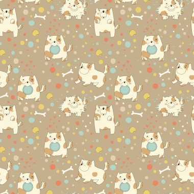 parlak çocuk şirin köpek yavrusu ile desen