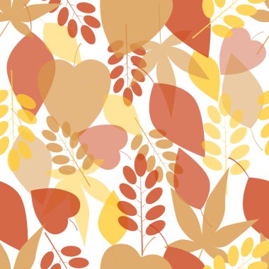 Dikişsiz parlak yaprakları desen