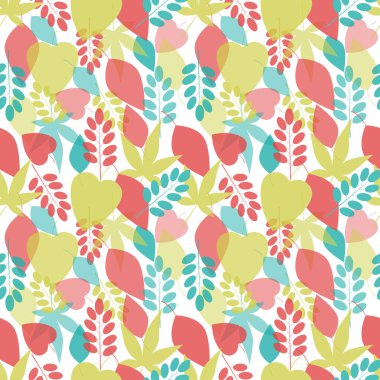 Dikişsiz parlak yaprakları desen