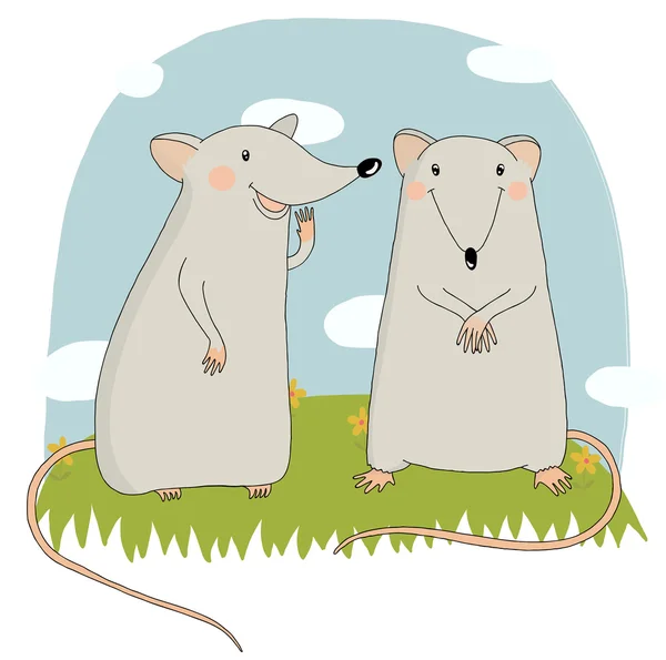 Vektor-Illustration von Cartoon-Ratte — Stockvektor