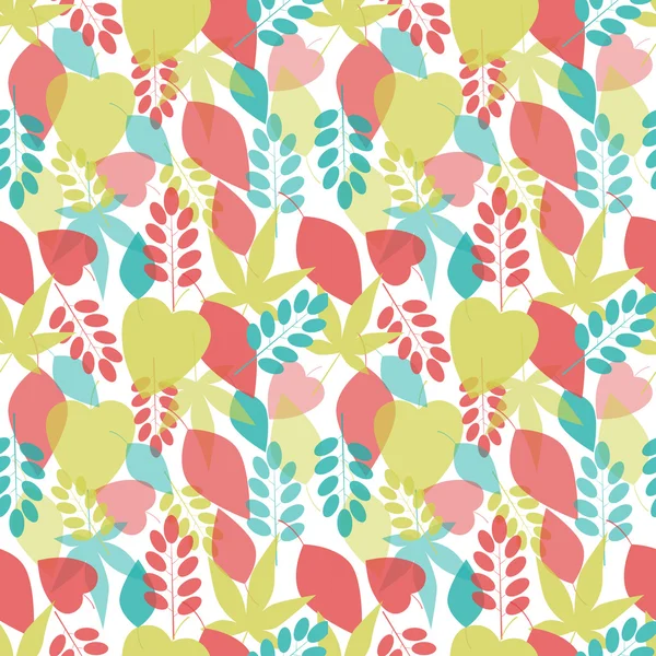 Seamless bright leaves pattern — Stock Vector