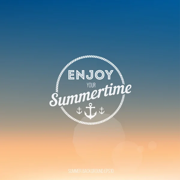 Soft blured background with retro style texture and Enjoy summer phrase — Stock Vector