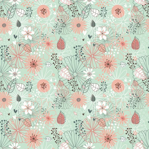 Patrón floral sin costuras — Vector de stock