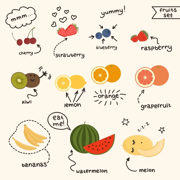 Fruits mis — Image vectorielle