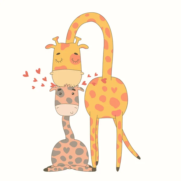 Zürafalar kartı — Stok Vektör