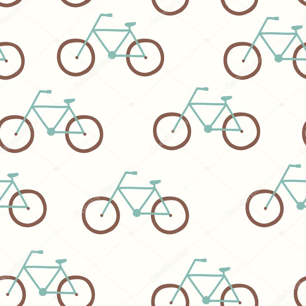 Vector seamless pattern with vintage bicycle