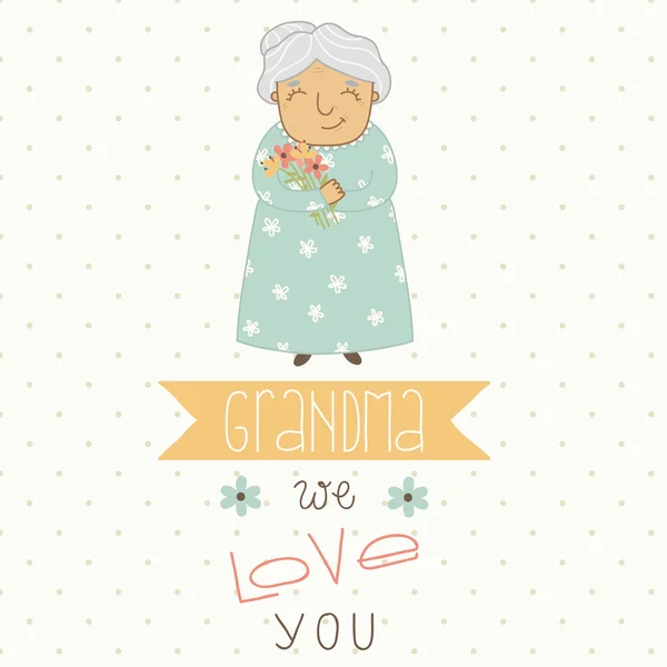 Büyükanne için kart. — Stok Vektör