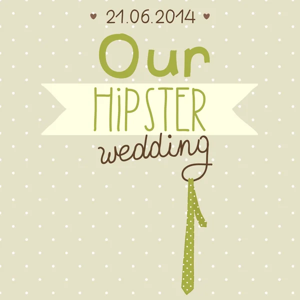 Hochzeitseinladung unsere Hipster-Hochzeit — Stockvektor