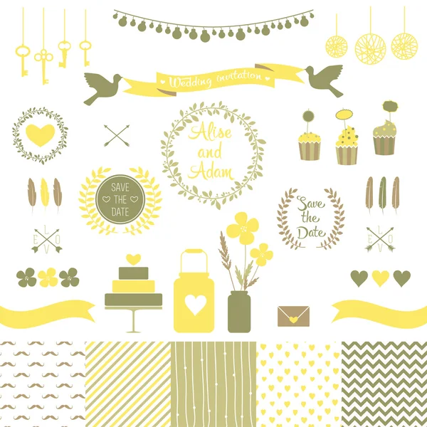 Set per wedding design . — Vettoriale Stock