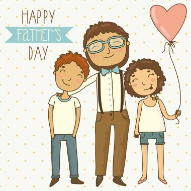 Fathers day greeting card clipart