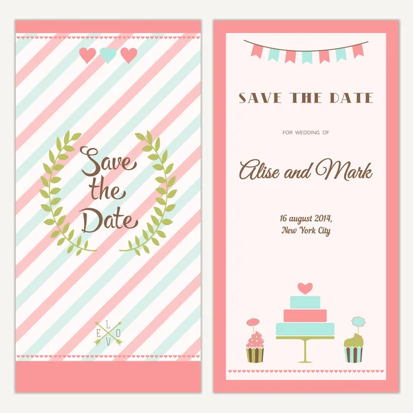 Dos caras de la invitación de boda — Vector de stock