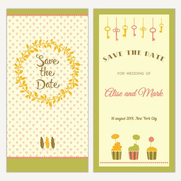 Dos caras de la invitación de boda — Vector de stock