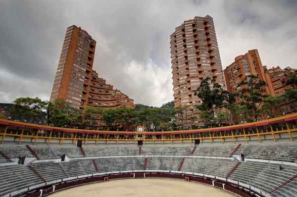 Arena de toros with appartment skyscrapers — Stock Photo, Image