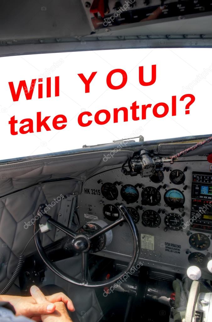 DC3 cockpit pilot hands control