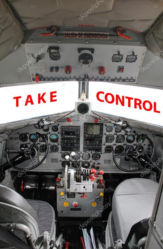 DC3 cockpit interior vertical