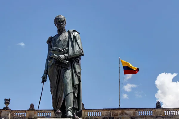 Estátua de Simon Bolivar em Bogotá — Fotografia de Stock