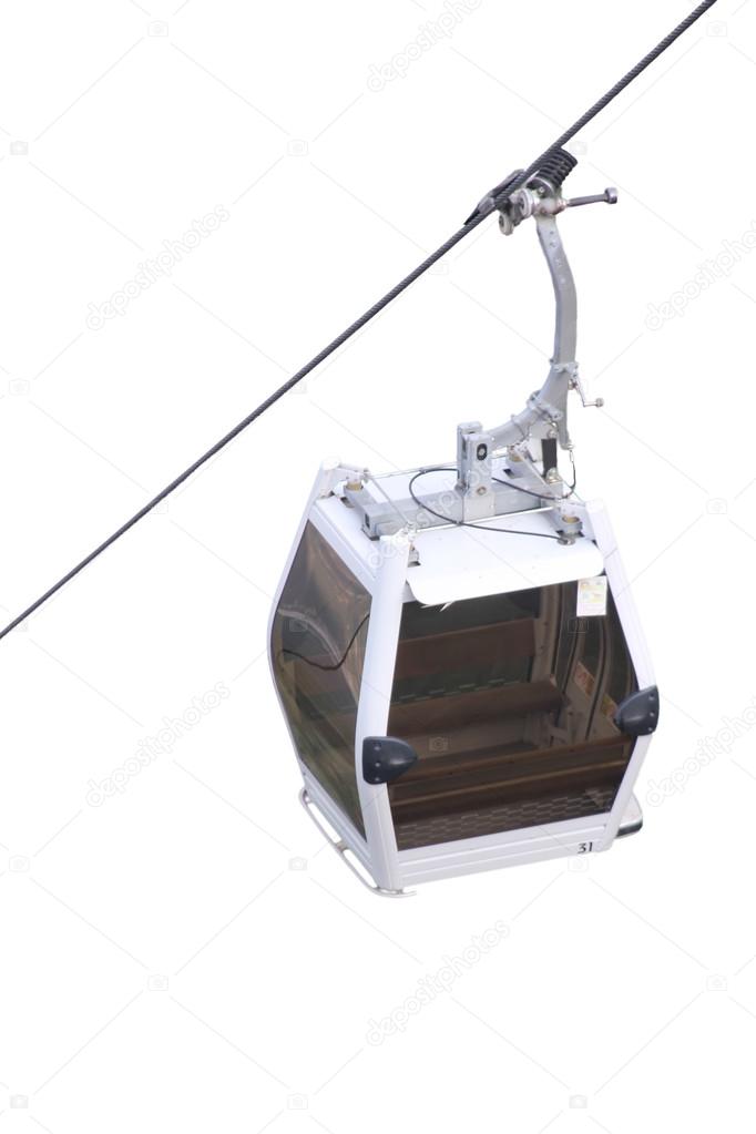 Empty cablecar isolated