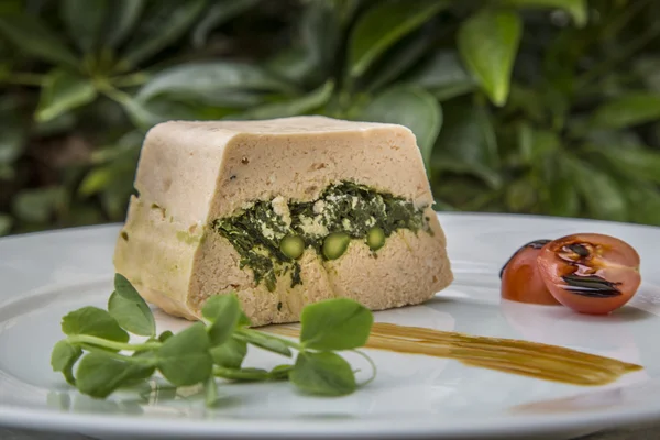 Salmon Souffle stuffed with Asparagus — Stock Photo, Image
