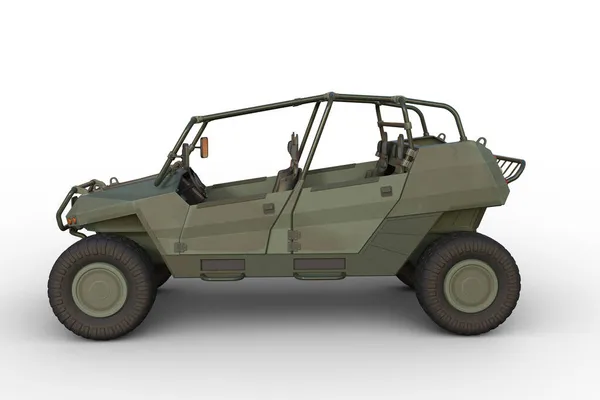 Side View Illustration Military All Terrain Vehicle Isolated White Background — Stock Photo, Image