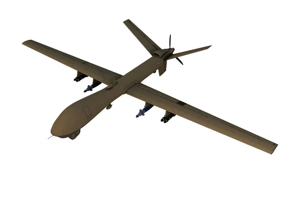 Illustratie Van Een Groen Militair Drone Vliegtuig Vlucht Bekeken Vanbovenaf — Stockfoto