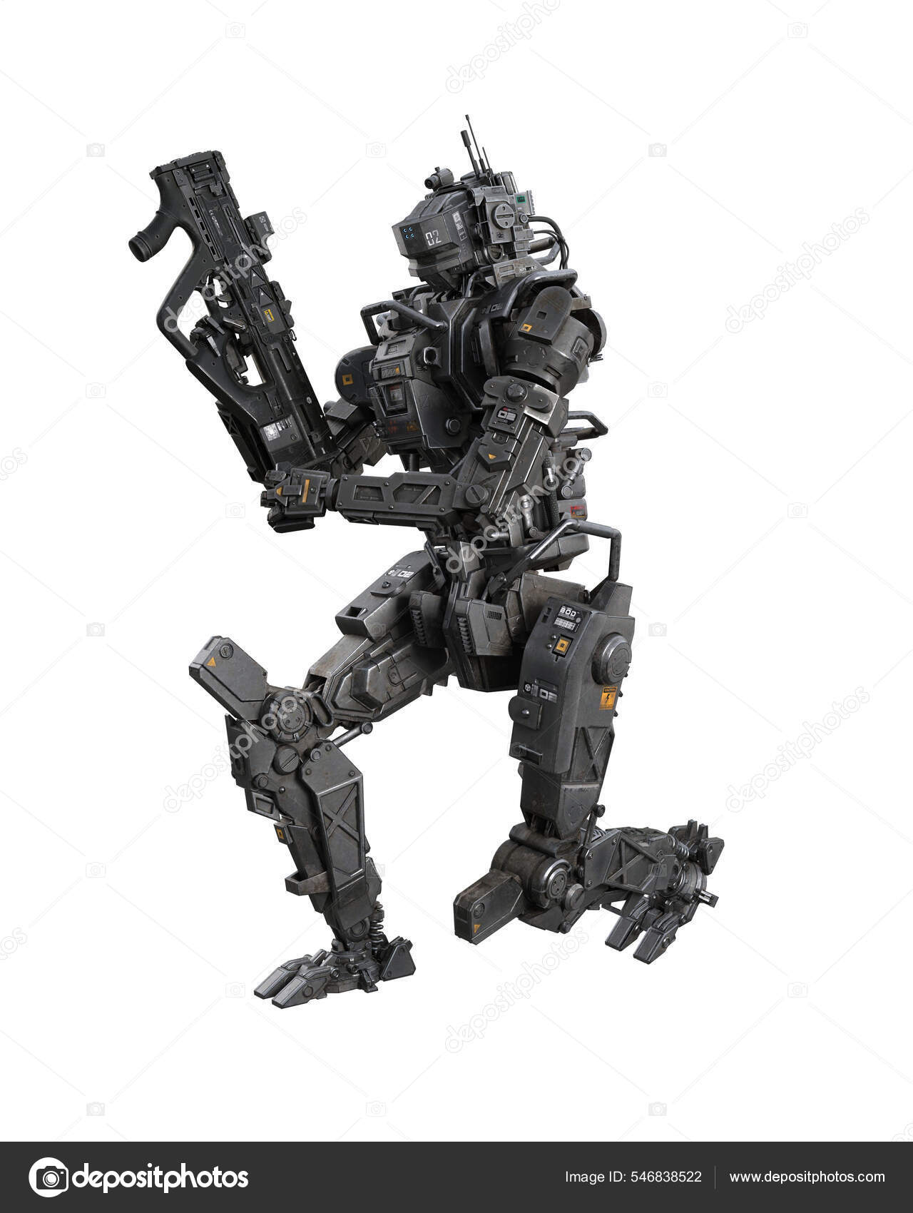 Military Robot Concept Art Sci Fashionable Fi Military Humanoid