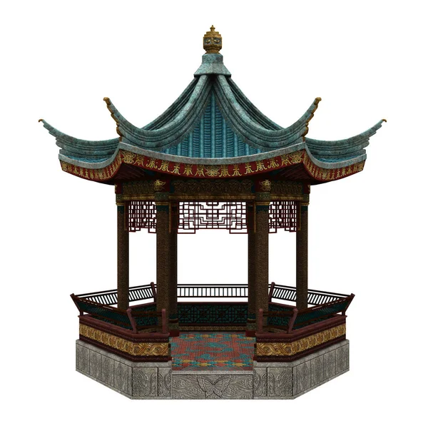 Gartenpavillon Klassischen Chinesischen Stil Rendering Isoliert Auf Weißem Hintergrund — Stockfoto