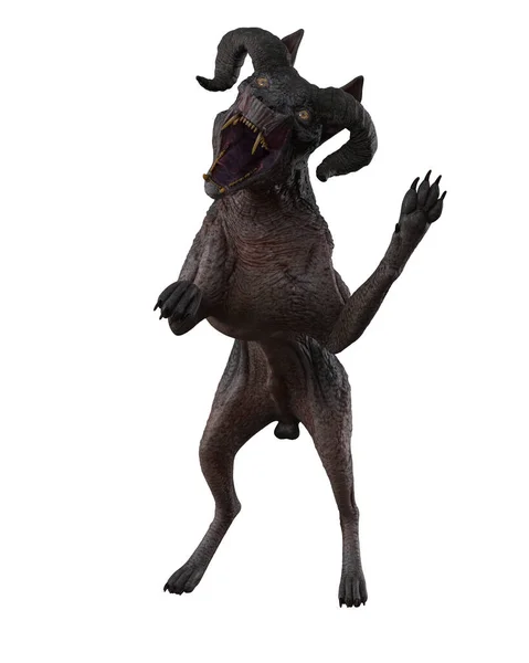 Вірний Пекельний Собака Ється Демонами Ілюстрація Ізольована Білому Тлі — стокове фото