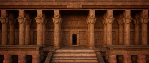 Κινηματογραφικό Πανόραμα Εισόδου Στον Αρχαίο Αιγυπτιακό Τάφο Πέτρινα Σκαλοπάτια Και — Φωτογραφία Αρχείου