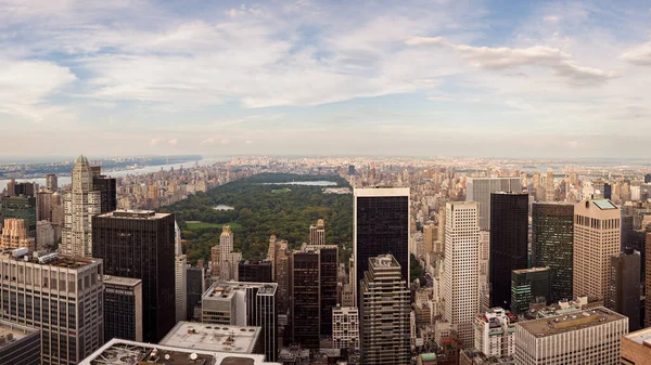 Panoramic Aerial View Central Park Upper Manhattan New York City — Foto Stock