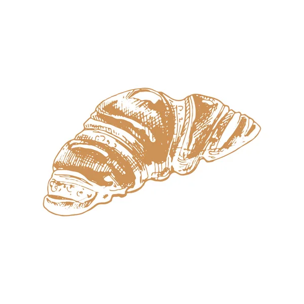 375 Круассан Иконка Хлебобулочной Пищевой Продукции Векторная Иллюстрация Подробная Графика — стоковый вектор