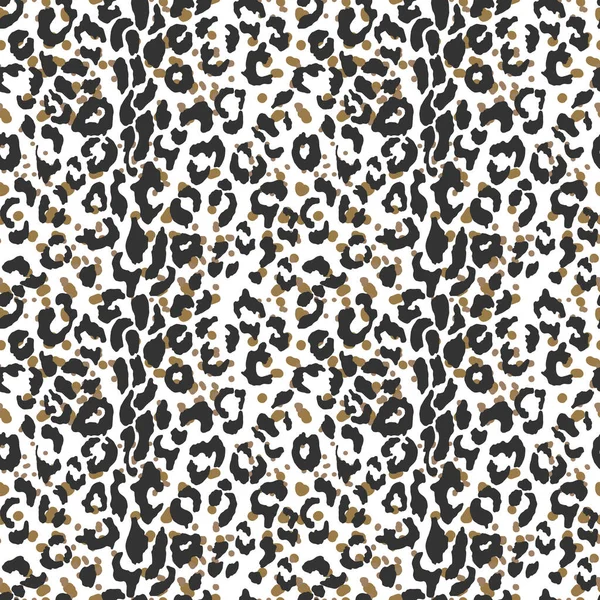 145_Leoparad Pattern Skin Leoparad Form Black Brown Spots White Background — ストックベクタ