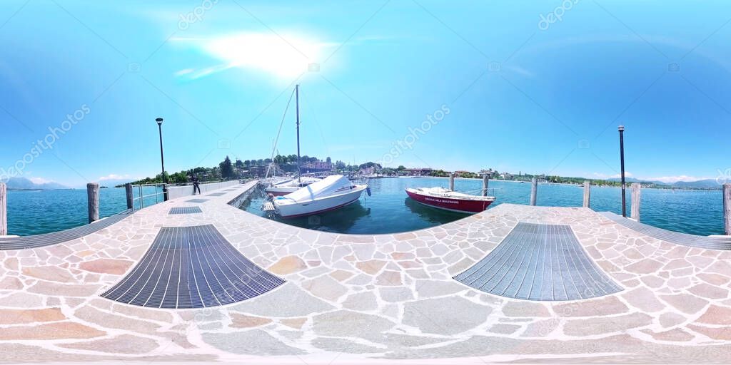 Manerba del Garda marina on the Garda Lake in Italy in summer, 2021