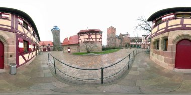 Almanya 'daki Nuremberg İmparatorluk Şatosu 360 derece fotoğraf
