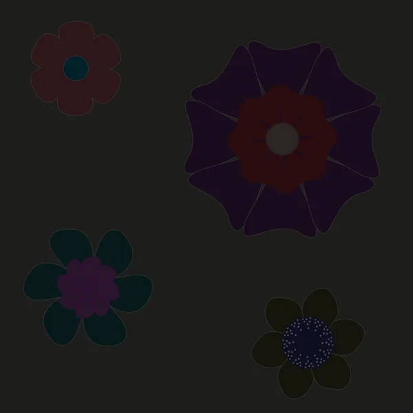 Flores oscuras — Vector de stock