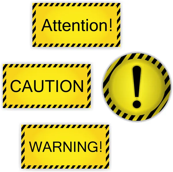 Warning, attention, caution — Stock Vector