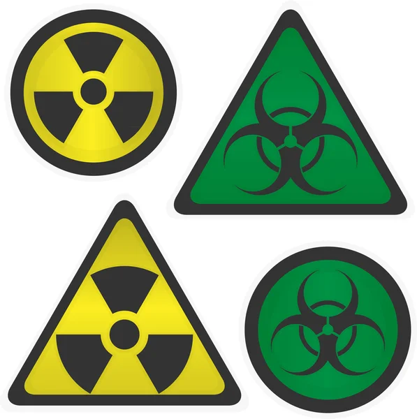 Signos Radiación y peligro biológico — Archivo Imágenes Vectoriales